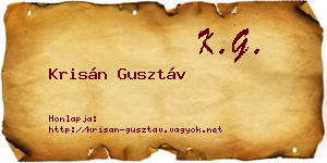 Krisán Gusztáv névjegykártya