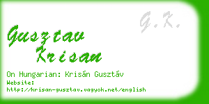 gusztav krisan business card